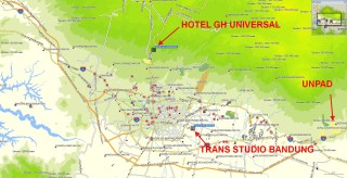 Peta posisi Trans Studio Bandung & Hotel GH Universal